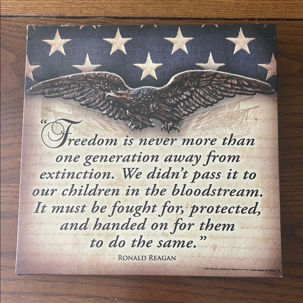 Blue and Cream Eagle Art Wall Decor